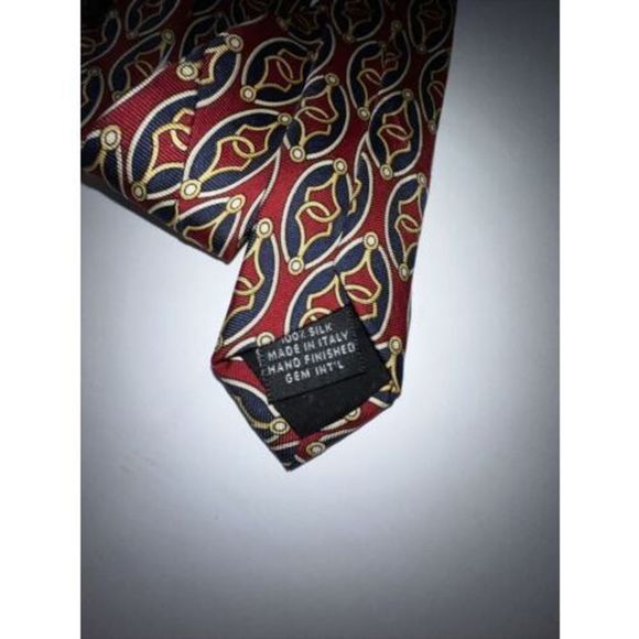 Paolo Gucci Men's Classic Silk Neck Tie Italian Designer Vintage Red Equestrian - Picture 3 of 4